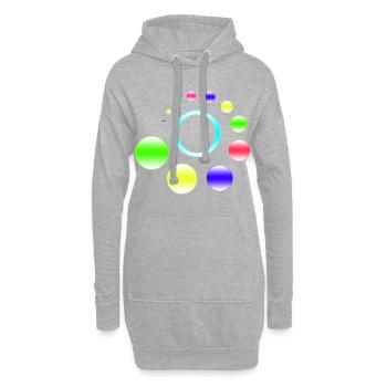 Neon-Orbit-Ringburst - Hoodie-Kleid - Grau meliert - Vorne