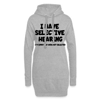Ich habe ein selektives Gehör. Humor* - Hoodie-Kleid - Grau meliert - Vorne