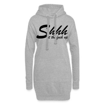 Halt den Mund! - Hoodie-Kleid - Grau meliert - Vorne