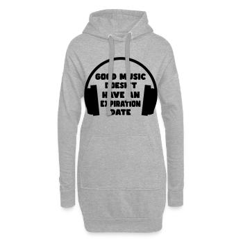 La bonne musique n’a pas de date d’expiration * - Sweat-shirt à capuche long Femme - gris chiné - Devant