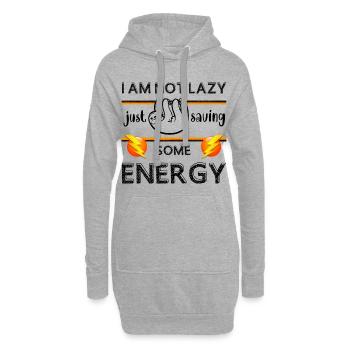 Ich bin nicht faul ich spar nur Energie Faultier - Hoodie-Kleid - Grau meliert - Vorne