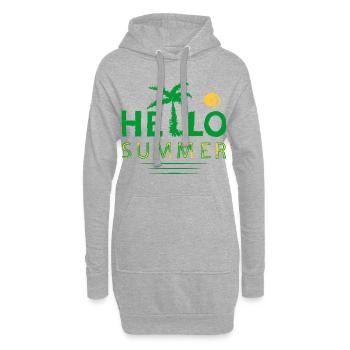 Bonjour été - Sweat-shirt à capuche long Femme - gris chiné - Devant