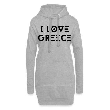 J’AIME LA GRÈCE - Sweat-shirt à capuche long Femme - gris chiné - Devant