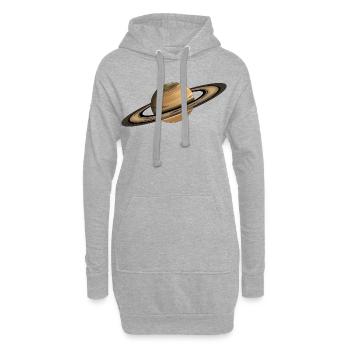 Anneaux planétaires de Saturne - Sweat-shirt à capuche long Femme - gris chiné - Devant