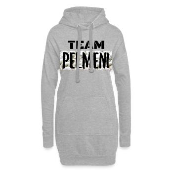 Team Pelmeni Mannschaft JGA Geschenk - Hoodie-Kleid - Grau meliert - Vorne