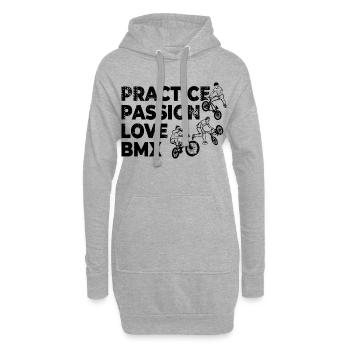 Practice Passion Love BMX - Hoodie-Kleid - Grau meliert - Vorne