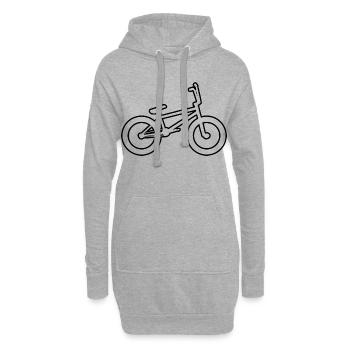 Dessin de vélo BMX - Sweat-shirt à capuche long Femme - gris chiné - Devant
