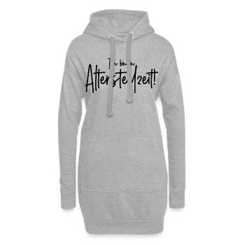 Ich bin in Altersteilzeit - Hoodie-Kleid - Grau meliert - Vorne