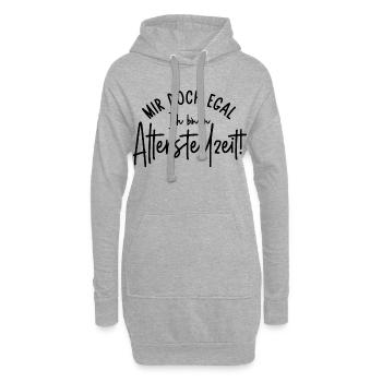 Mir doch egal Ich bin in Altersteilzeit - Hoodie-Kleid - Grau meliert - Vorne