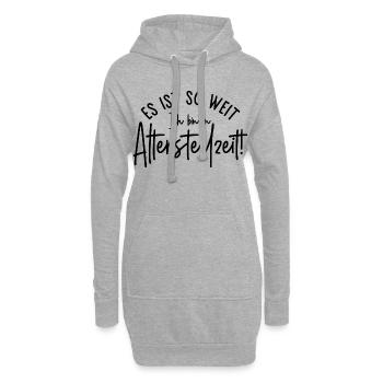 Es ist so weit Ich bin in Altersteilzeit - Hoodie-Kleid - Grau meliert - Vorne