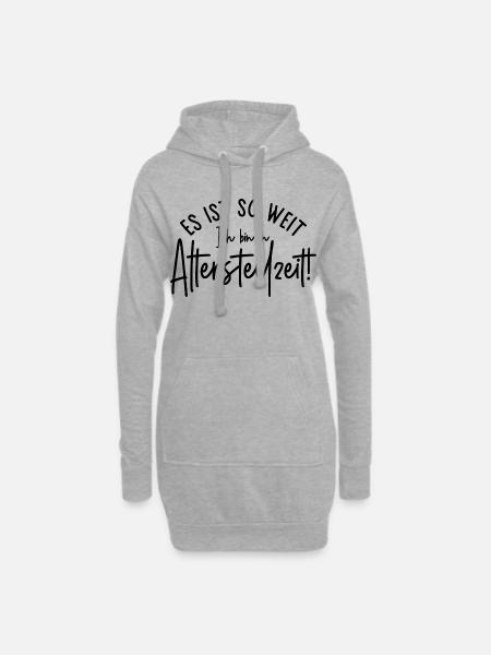 Es ist so weit Ich bin in Altersteilzeit - Hoodie-Kleid - Grau meliert