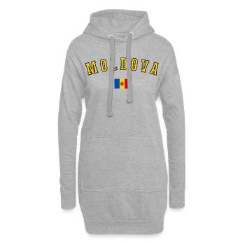 Moldauische Flagge, Moldauischer Stolz - Hoodie-Kleid - Grau meliert - Vorne