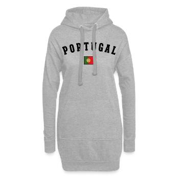Flagge von Portugal, portugiesischer Stolz - Hoodie-Kleid - Grau meliert - Vorne