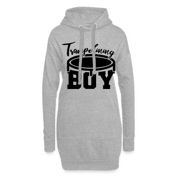 Lustiger Trampolinspringer - Hoodie-Kleid - Grau meliert - Vorne