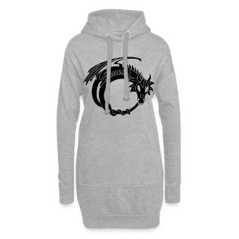 Der Ring des Schwarzen Drachen - Hoodie-Kleid - Grau meliert - Vorne