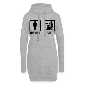 Drôle de batteur - Sweat-shirt à capuche long Femme - gris chiné - Devant