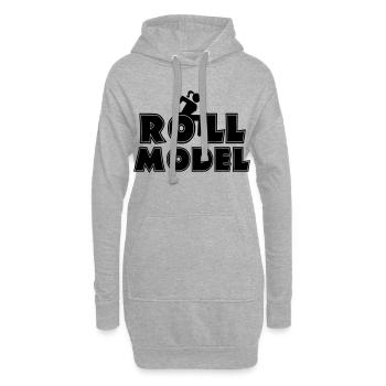 Weibliche Rollstuhlfahrerin ist ein Vorbild * - Hoodie-Kleid - Grau meliert - Vorne