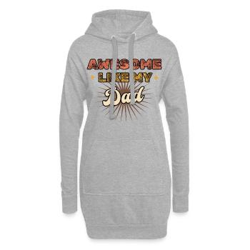 Génial comme mon père - Sweat-shirt à capuche long Femme - gris chiné - Devant