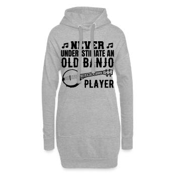 Grand-père Banjo - Sweat-shirt à capuche long Femme - gris chiné - Devant