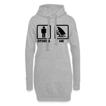 Horaire de la planche à voile - Sweat-shirt à capuche long Femme - gris chiné - Devant