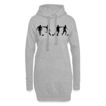 Fußballspieler Skizze - Hoodie-Kleid - Grau meliert - Vorne