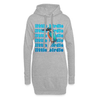 Eisvogel - schöner blauer Vogel – Aquarell Malerei - Hoodie-Kleid - Grau meliert - Vorne