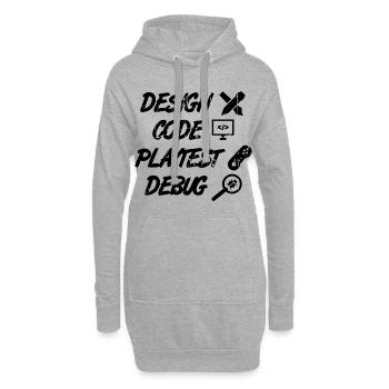 Design Code Playtest Debug - Hoodie-Kleid - Grau meliert - Vorne