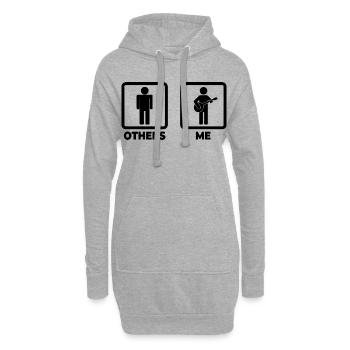 Drôle de joueur de banjo - Sweat-shirt à capuche long Femme - gris chiné - Devant