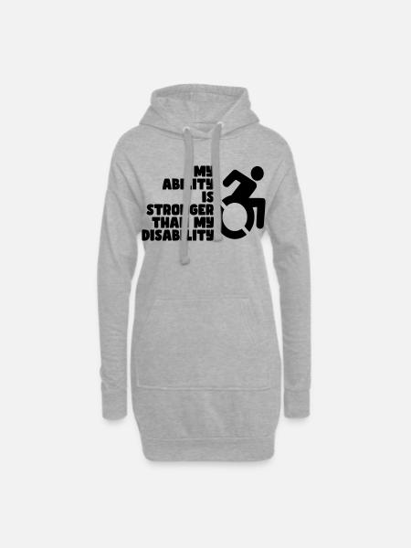 Meine Fähigkeit ist stärker als meine Behinderung # - Hoodie-Kleid - Grau meliert