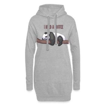 T-shirt humour café – I need a coffee - Sweat-shirt à capuche long Femme - gris chiné - Devant
