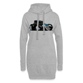 Midnight Muscle: Power in Black - Sweat-shirt à capuche long Femme - gris chiné - Devant