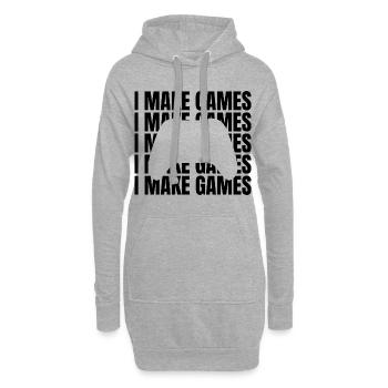 Slogan du concepteur de jeu - Sweat-shirt à capuche long Femme - gris chiné - Devant