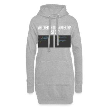 Welcher Programmiertyp bist du? - Hoodie-Kleid - Grau meliert - Vorne
