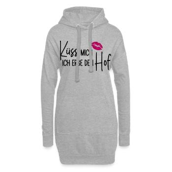 Küss mich Ich erbe den Hof - Hoodie-Kleid - Grau meliert - Vorne