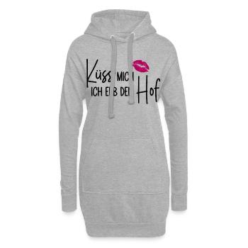 Küss mich Ich erb den Hof - Hoodie-Kleid - Grau meliert - Vorne