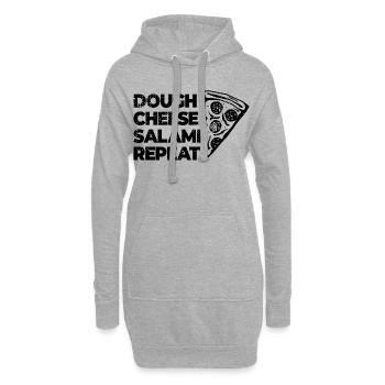 Dough Cheese Salami Repeat - Hoodie-Kleid - Grau meliert - Vorne