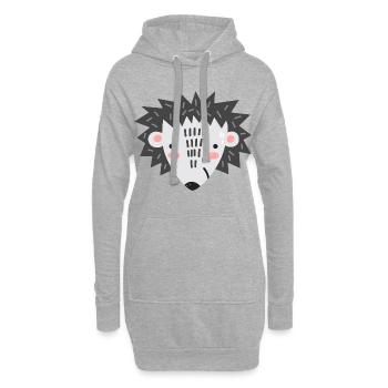 Igel "Max" - Hoodie-Kleid - Grau meliert - Vorne