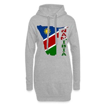 Namibia Landkarte Flagge - Hoodie-Kleid - Grau meliert - Vorne