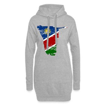 Namibia Landkarte used - Hoodie-Kleid - Grau meliert - Vorne