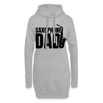 Saxophone Papa - Sweat-shirt à capuche long Femme - gris chiné - Devant