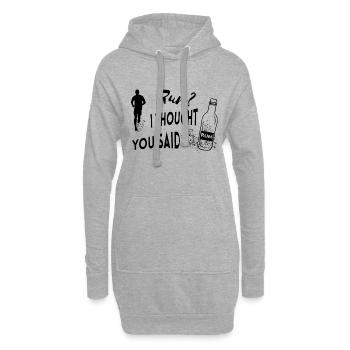 Run I thought you said Rum Lustiges Zitat - Hoodie-Kleid - Grau meliert - Vorne
