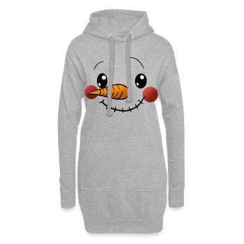 Kuschelig Schneemann Gesicht - Hoodie-Kleid - Grau meliert - Vorne