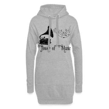 Musique vintage (noir) - Sweat-shirt à capuche long Femme - gris chiné - Devant