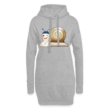 Nicki Schneck zwinkert cool - Hoodie-Kleid - Grau meliert - Vorne