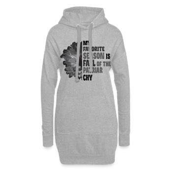 Ma saison préférée est la chute du patriarcat - Sweat-shirt à capuche long Femme - gris chiné - Devant
