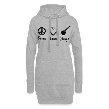 Banjo Amour - Sweat-shirt à capuche long Femme - gris chiné - Devant