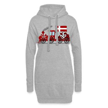 Danemark Flag Football Chemin de fer - Sweat-shirt à capuche long Femme - gris chiné - Devant