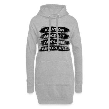Plane Spotter Routine - Hoodie-Kleid - Grau meliert - Vorne