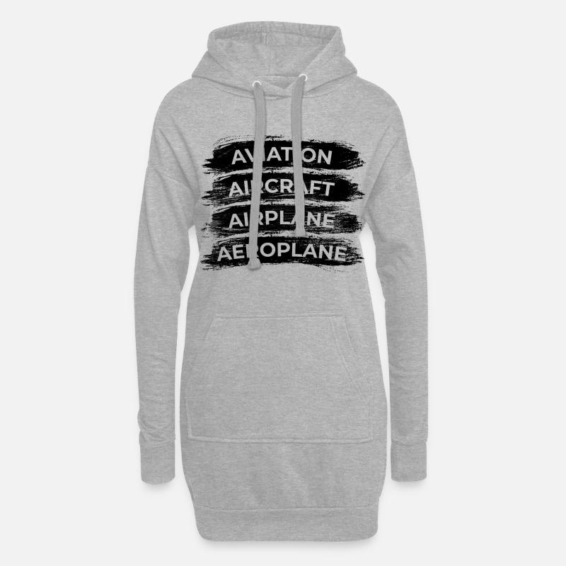 Plane Spotter Routine - Hoodie-Kleid - Grau meliert