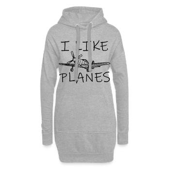 Flugzeug Enthusiast - Hoodie-Kleid - Grau meliert - Vorne